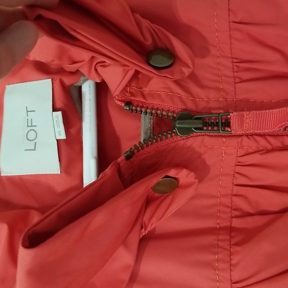 Tiered Orange Color Anorak Jacket- LOFT Women Size XS - Picture 6 of 9